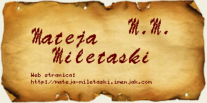Mateja Miletaški vizit kartica